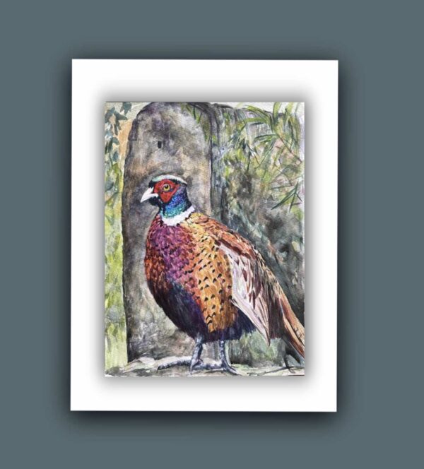 Pheasant Original Art Watercolour, inks “Storm”